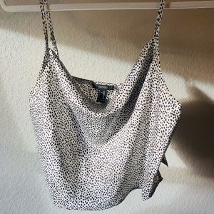Forever 21 Dot Silk Draped Tank